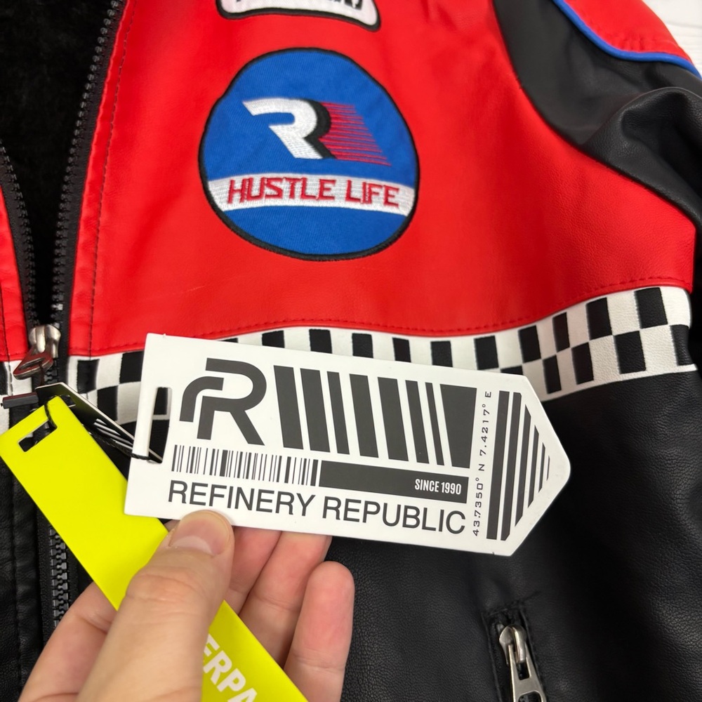 Refinery Republic Race Day Zip Up Jacket Size Small NWT Red/Black - Picture 7 of 12